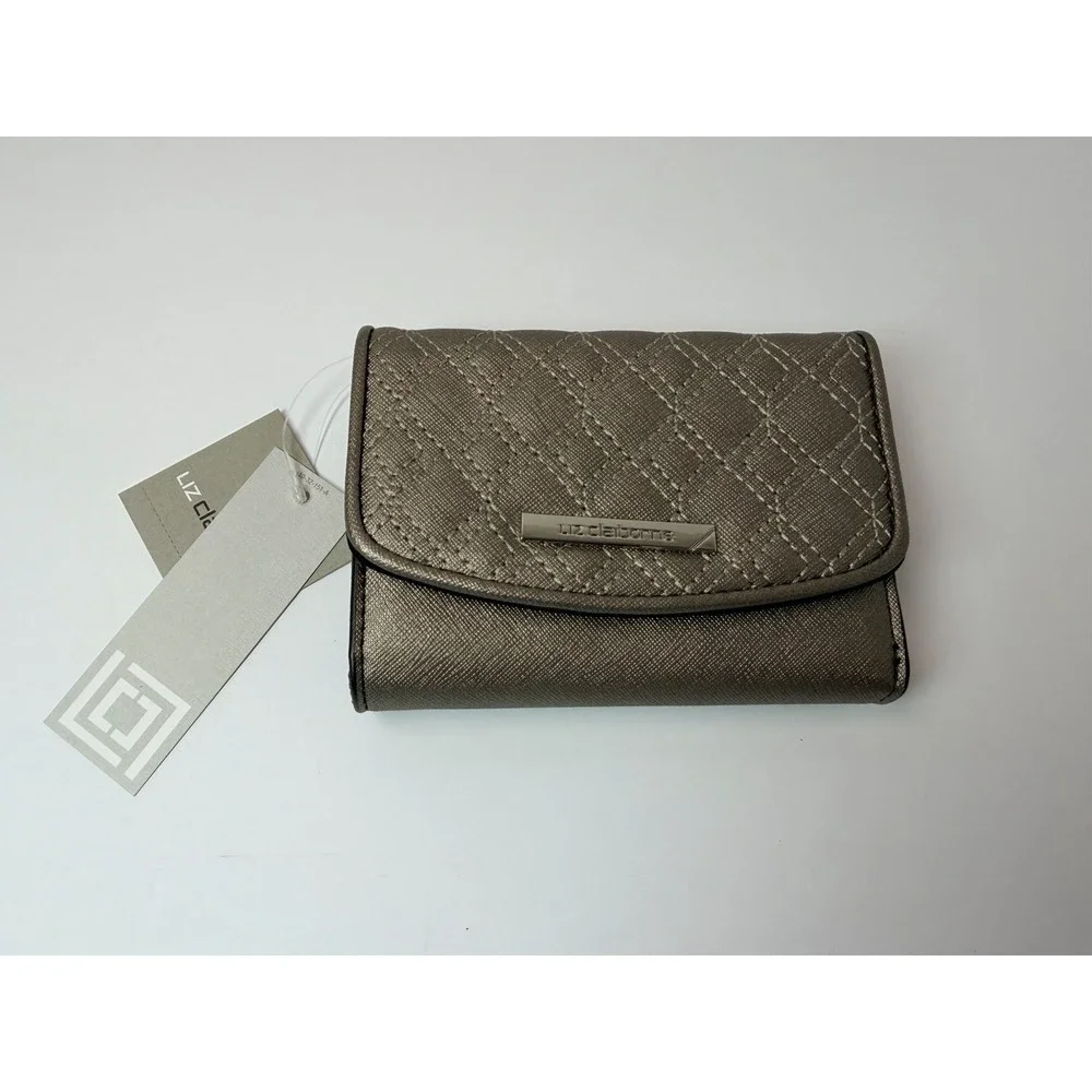 Liz Clairborne Gray Pewter Trifold Wallet New With Tags #2